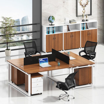 组合职员工作位简约现代办公家具 四人位员工电脑桌屏风办公桌工位 2
